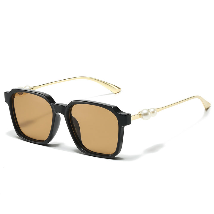Chic Square Frame Sunglasses with Pearl Accents Stornfield