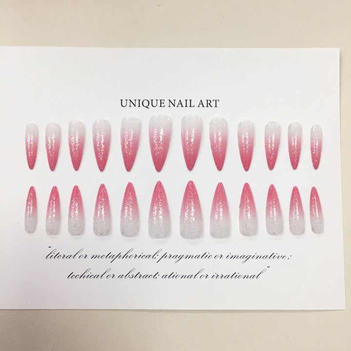 Glamorous Glittering Stiletto Press-On Nail Set