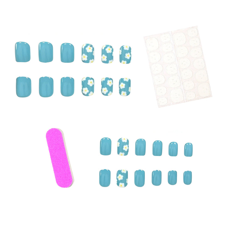 Floral Pattern Acrylic Nail Art Enhancements Stornfield