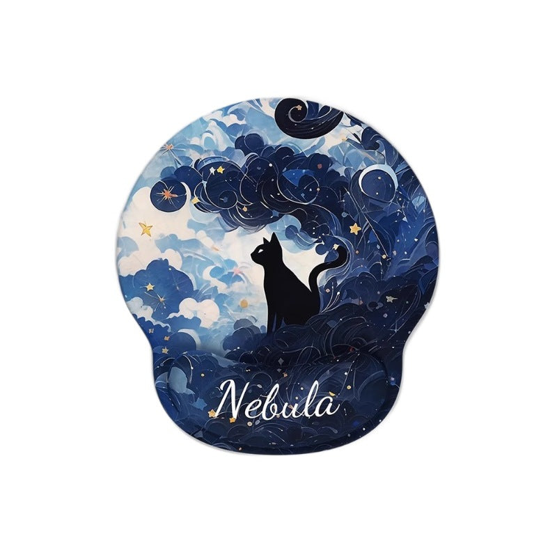Artistic Cat-Themed Ergonomic Mouse Pad