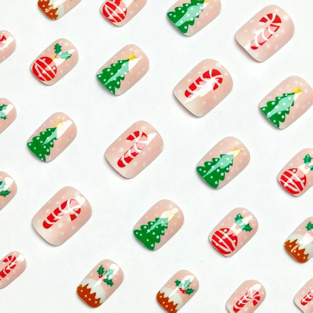 Artificial nails with festive Christmas design Stornfield