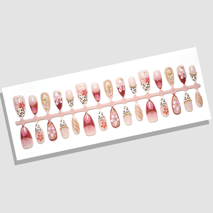 Floral Acrylic Press-On Nails