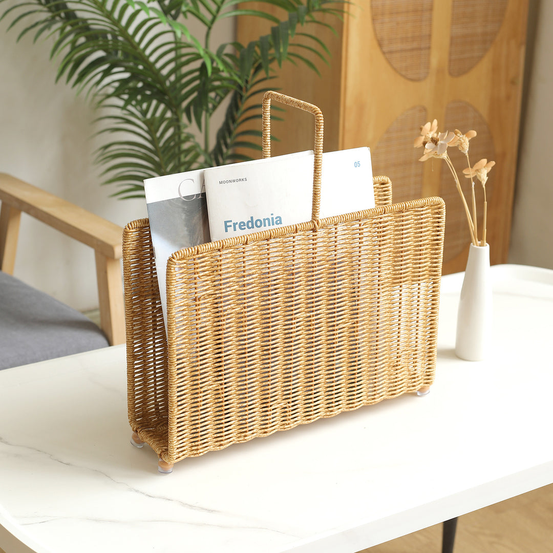 Unisex Handwoven Magazine Rack with Elegant Design Stornfield