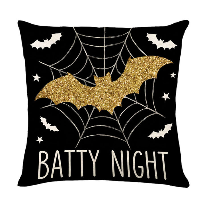 Halloween Ghost Cotton-Linen Square Throw Pillow Covers Set with Hidden Zipper