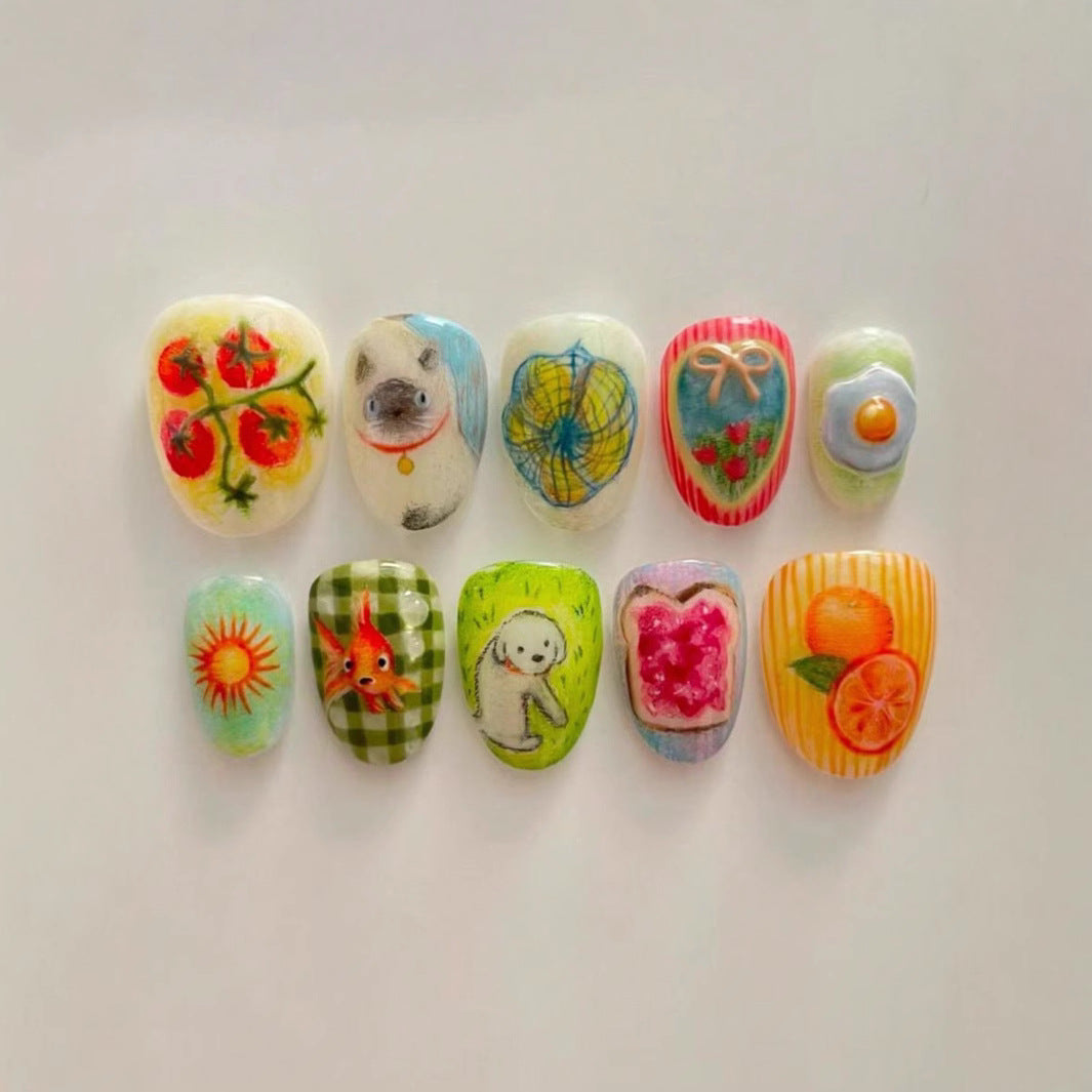 Artistic Themed Press-On Nail Set Stornfield