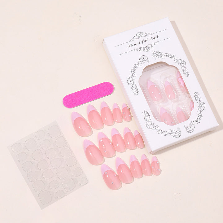 Premium False Nail Set with Elegant French Tip Design Stornfield