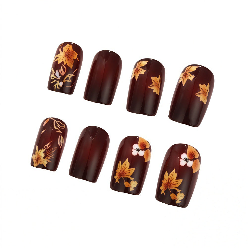 Artificial nails with floral autumn design Stornfield