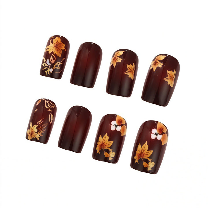 Artificial nails with floral autumn design Stornfield