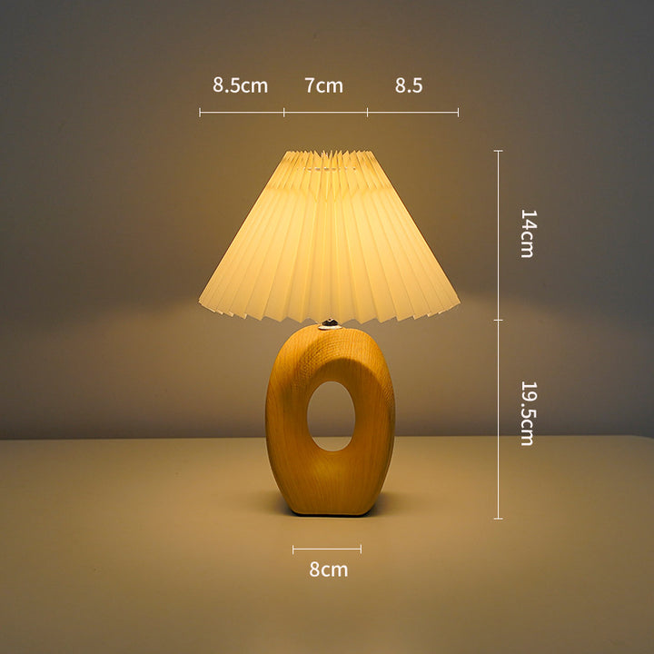 Modern Shaped Wooden Base Table Lamp