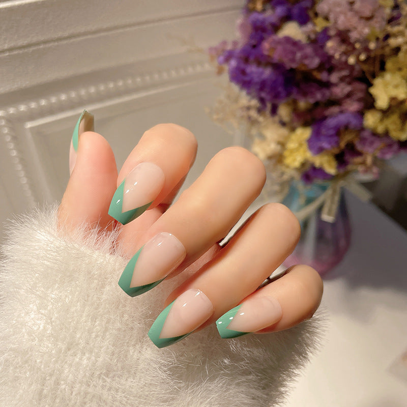 Stylish French Tip Stiletto Press-On Nails Stornfield