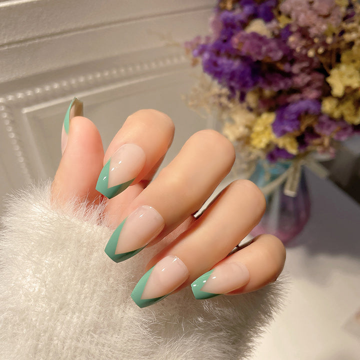 Stylish French Tip Stiletto Press-On Nails Stornfield