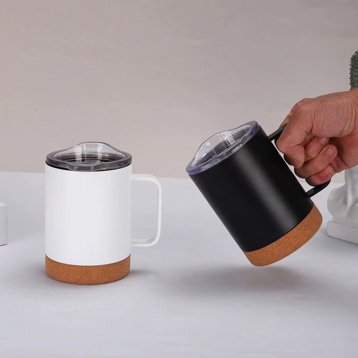 Ladies elegant coffee mug with cork bottom and transparent lid Stornfield