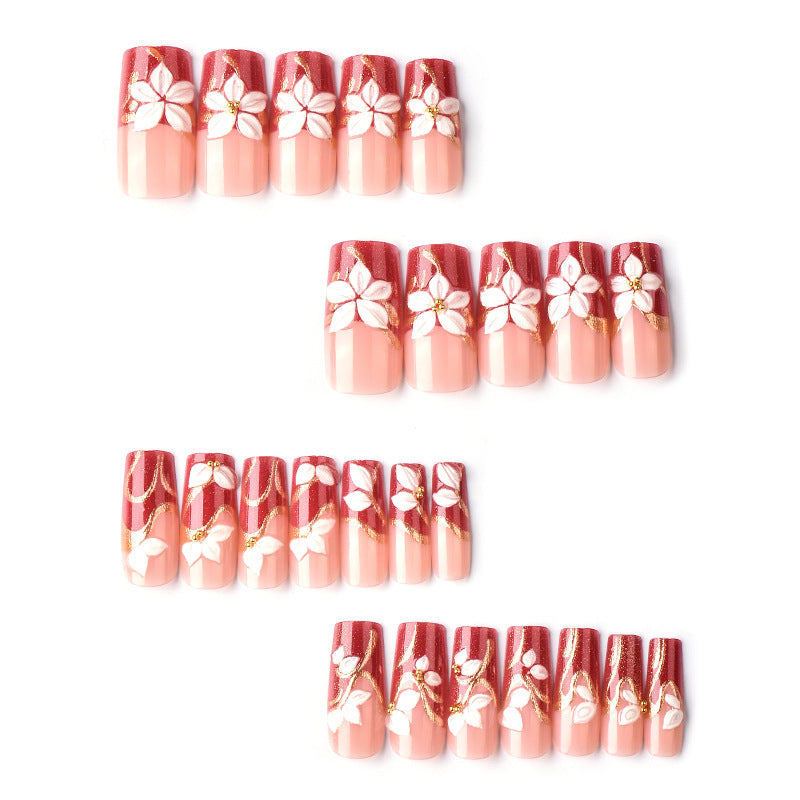 Artistic Floral 3D Press-On Nail Art Stornfield