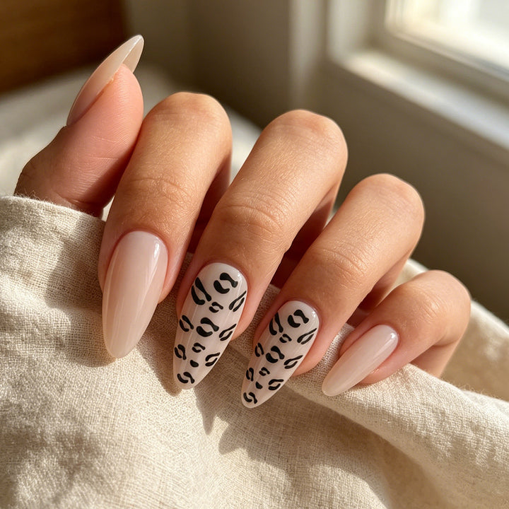 Elegant Stiletto Press-On Nails with Animal Print Design Stornfield