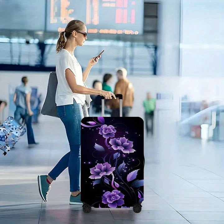 Ladies rolling suitcase with floral decor and shockproof cover Stornfield