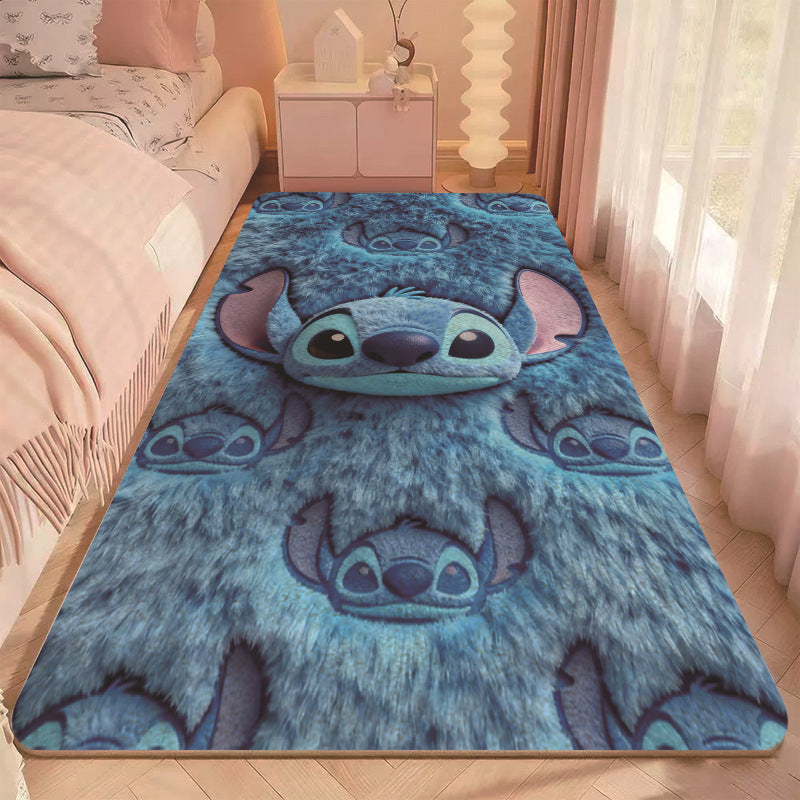 Cartoon-Themed Plush Floor Mat for Home