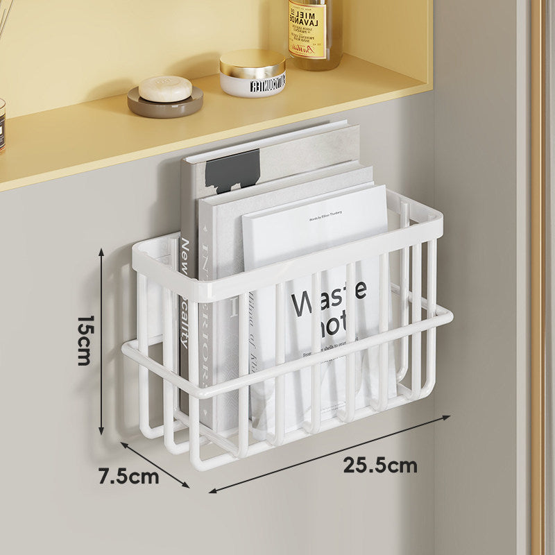 Slim Modular Wall-Mounted Rust-Resistant Metal Magazine and Document Basket