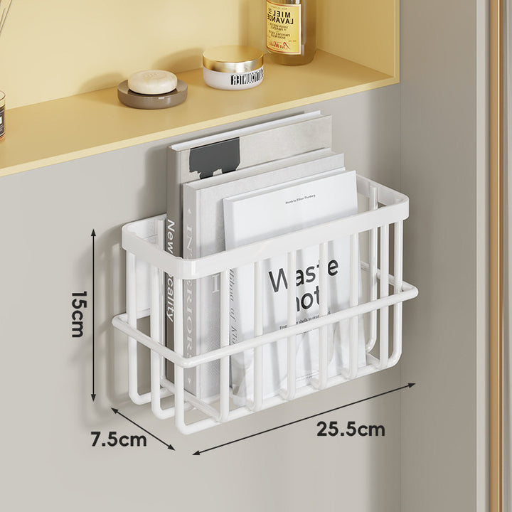 Slim Modular Wall-Mounted Rust-Resistant Metal Magazine and Document Basket
