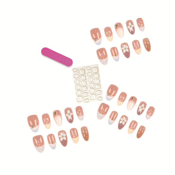 Decorative Floral Press-On Nail Art Set