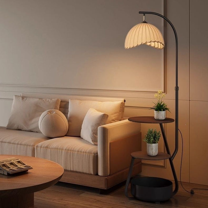 Modern Floor Lamp with Shelves