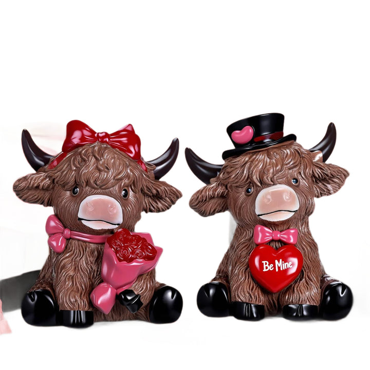Decorative Highland Cattle Duo Stones Stornfield