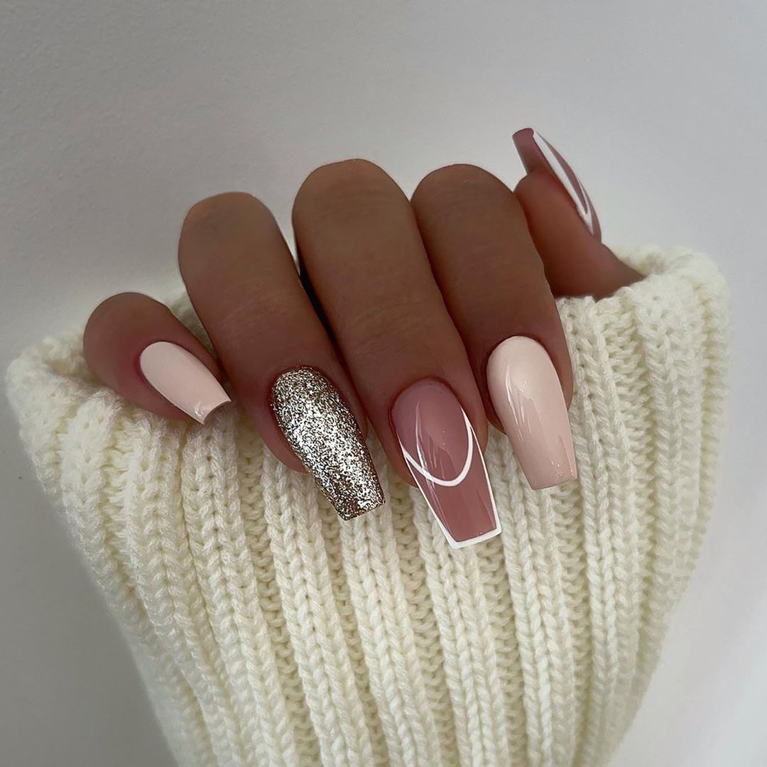 Elegant Nail Extensions with Glamorous Accents Stornfield