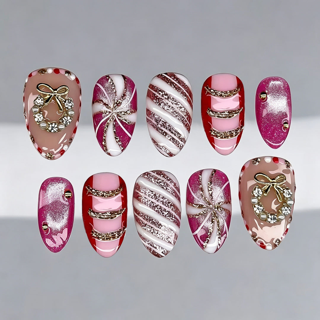 Decorative Press-On Nail Art Set with Holiday Motifs Stornfield