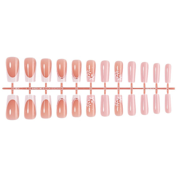 Acrylic nail set with elegant flower design and shine Stornfield
