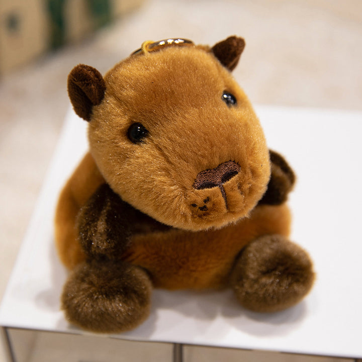 Mini Plush Otter Bag Charm with Metal Key Ring and Ultra-Soft Faux Fur Stornfield