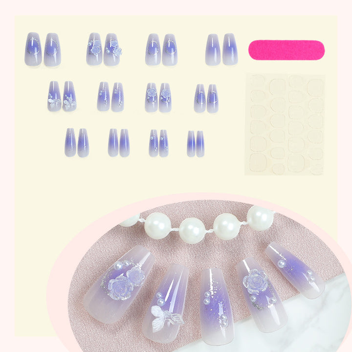 Artistic Ombre Floral Press-On Nail Set Stornfield