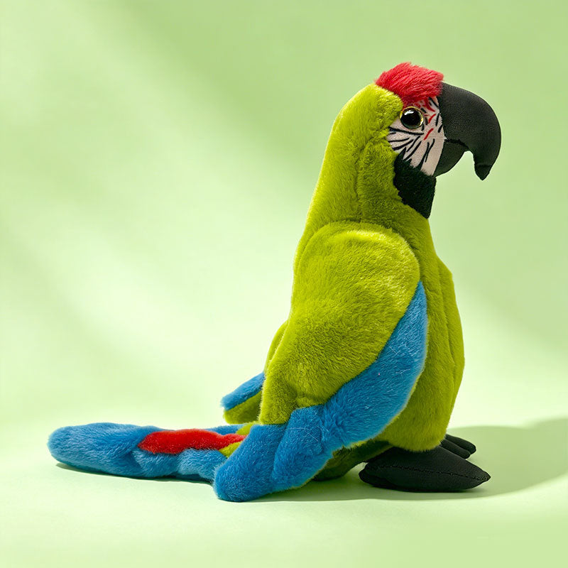 Lifelike Plush Parrot Toy with Embroidered Beak and Poseable Feet Stornfield