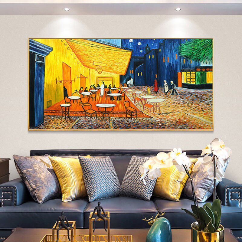 Vintage Café Scene Canvas Art