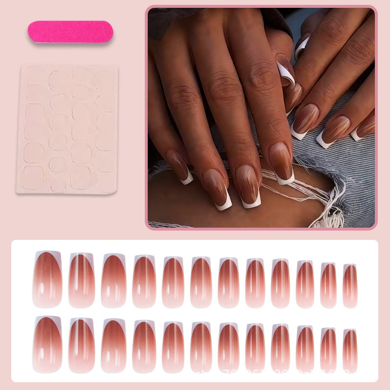 Nail set with elegant French tip and modern ombre effect Stornfield