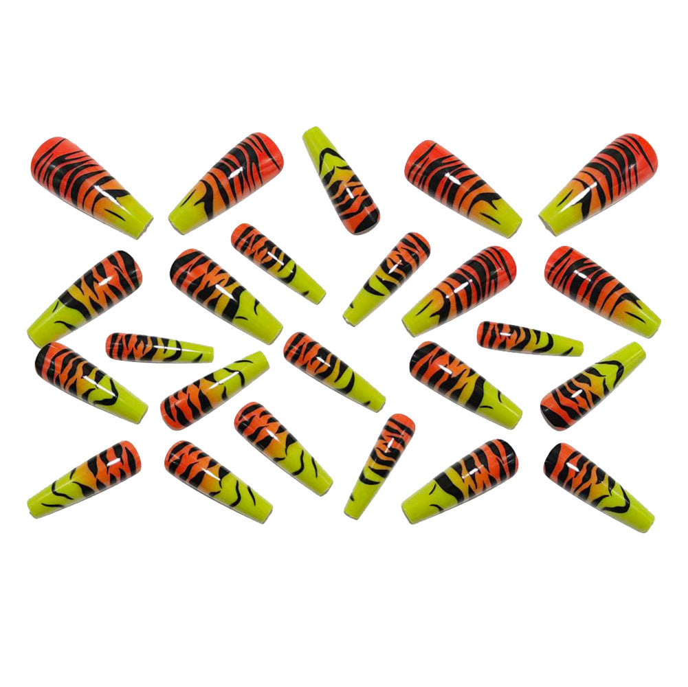 Fashionable Tiger Design Artificial Nails Stornfield