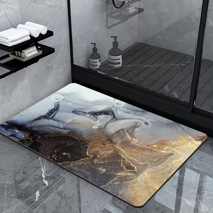 Luxury Marble-Effect Bath Mat Stornfield