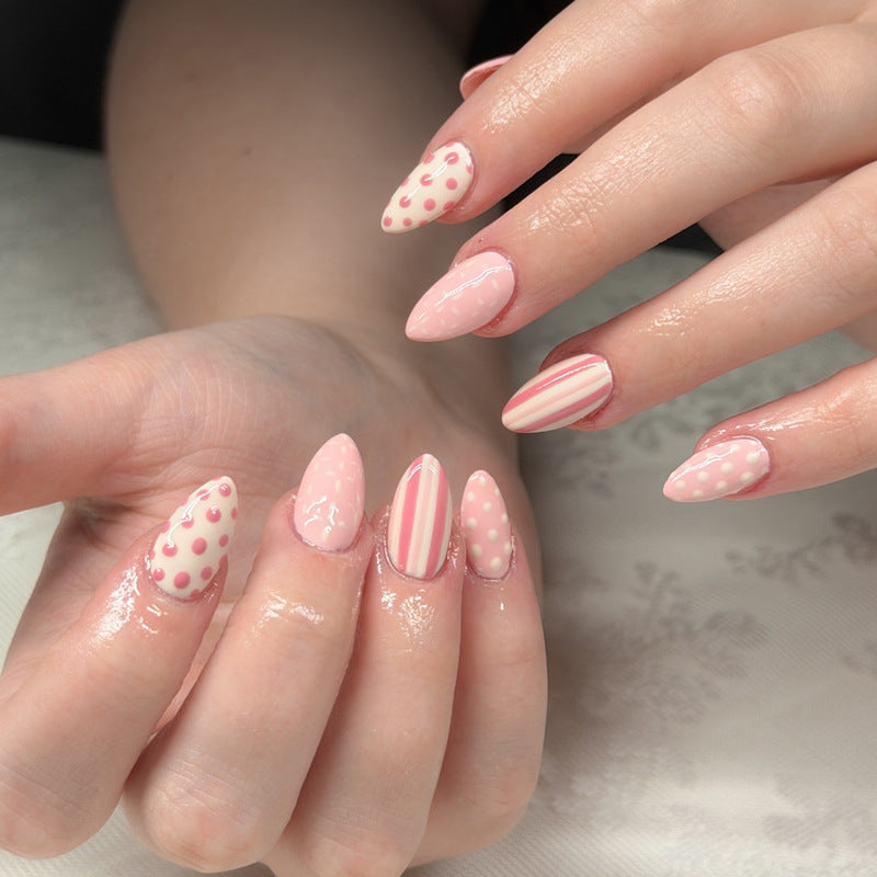 Artistic Press-On Nail Set with Unique Pattern Designs Stornfield