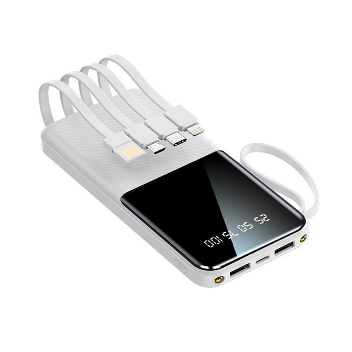 Portable power bank with multifunctional connection and integrated charging cables Stornfield