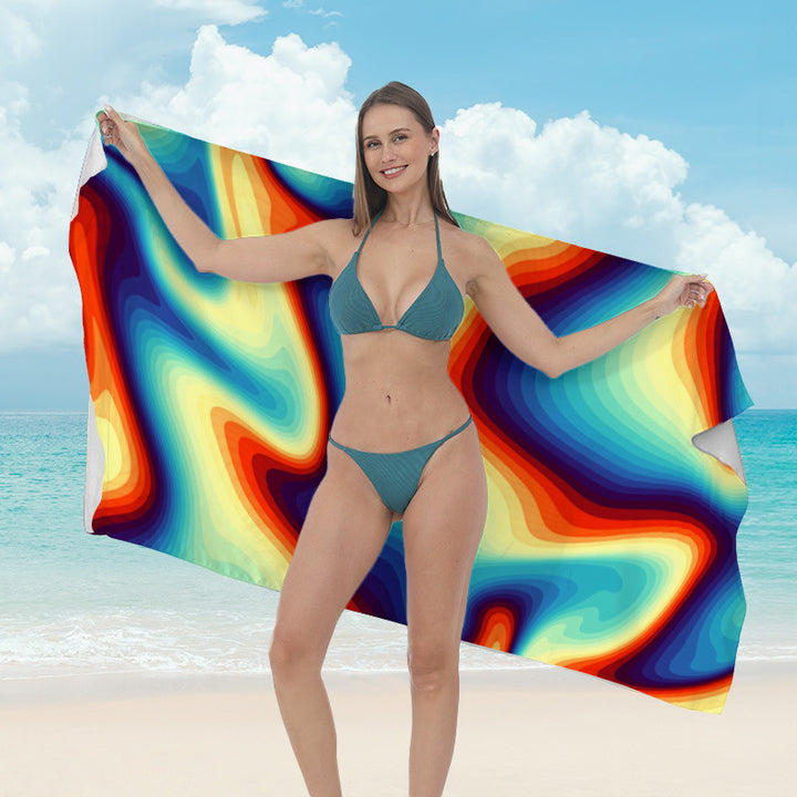 Beach towel with vibrant tropical plant motif Stornfield