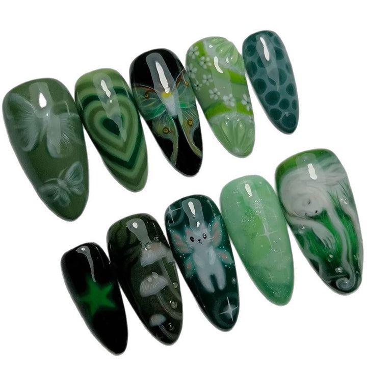 Artistic Cartoon-Themed Press-On Nail Art Set Stornfield
