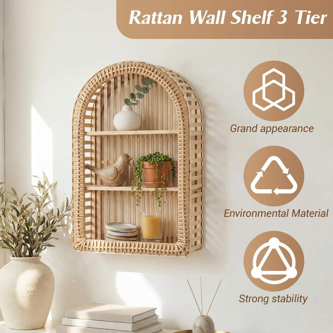 Circular Bamboo Wall Shelf Stornfield