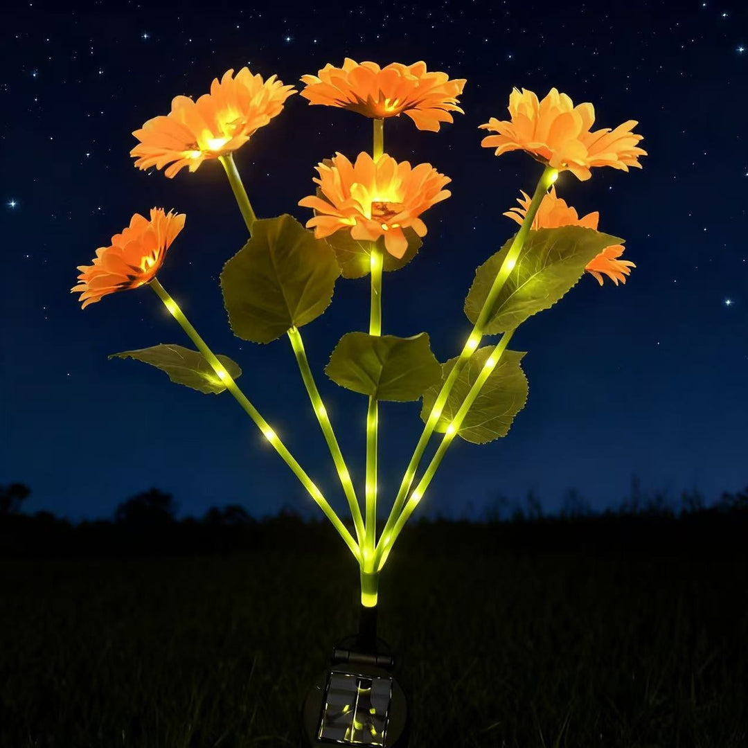 Solar-Powered Decorative Sunflower Garden Stake With Multi-Bloom LED Waterproof Panel Stornfield