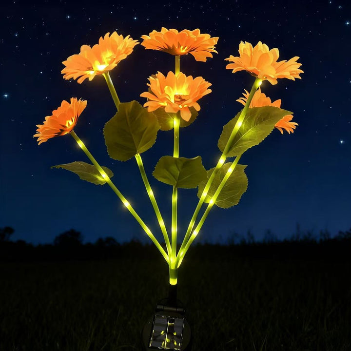 Solar-Powered Decorative Sunflower Garden Stake With Multi-Bloom LED Waterproof Panel Stornfield