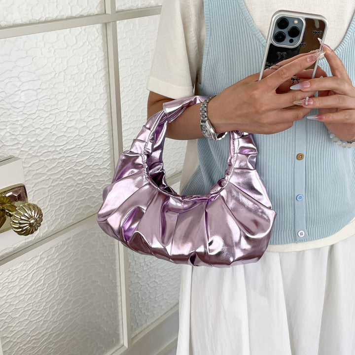 Ruffled Satin Handbag