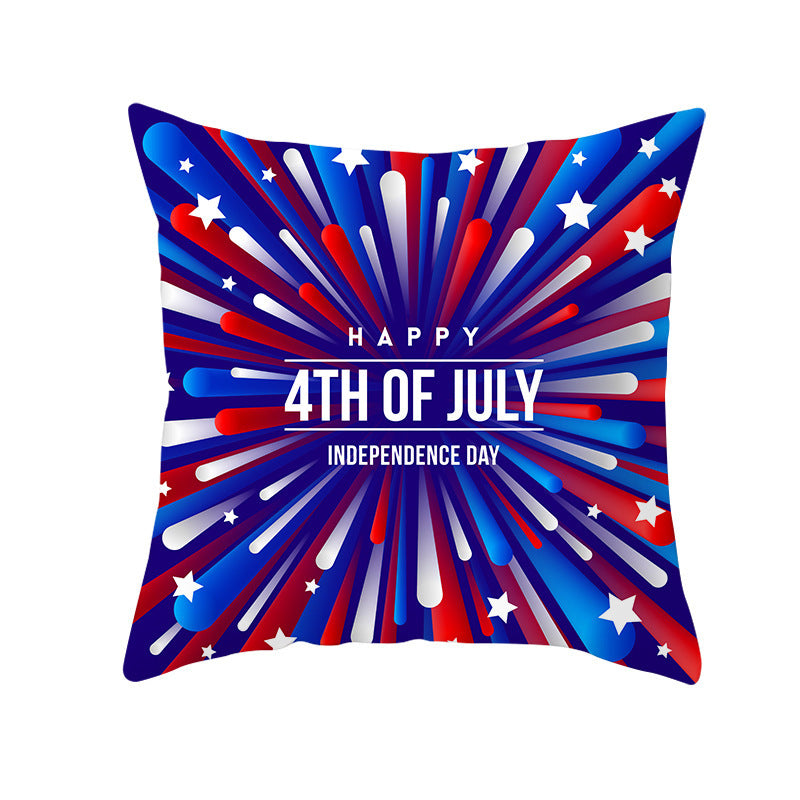 Patriotic Independence Day Cotton Canvas Throw Pillow Cover