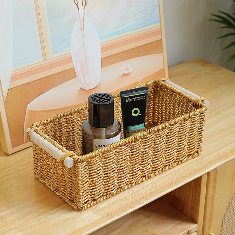 Unisex Rectangular Basket made of woven natural material Stornfield