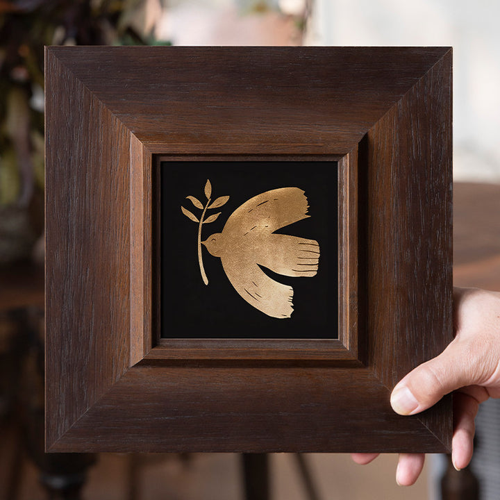 Elegant Artistic Framed Bird Illustration