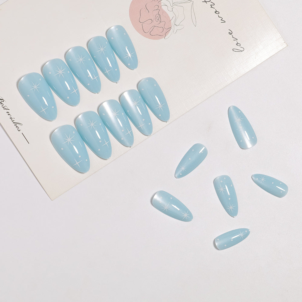 Celestial-Themed Glossy Press-On Nails Stornfield