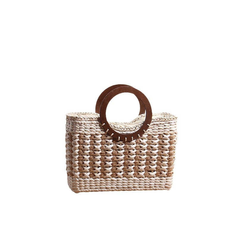 Handbag with Round Wooden Handle Stornfield