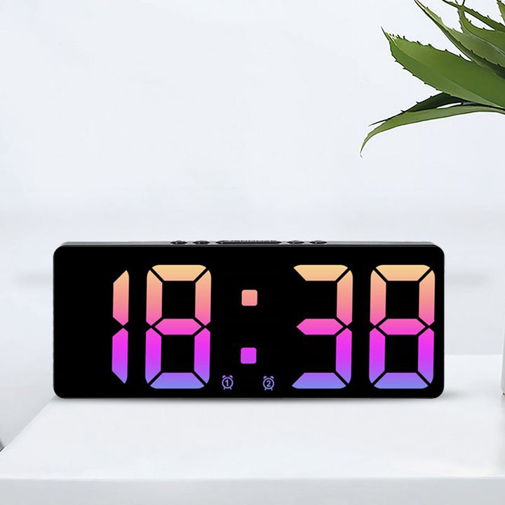 Digital LED alarm clock with large, light blue display and snooze function Stornfield