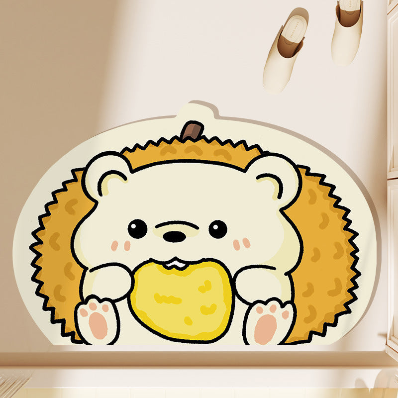 Cute Cartoon Cheese-Shaped Bath Mat